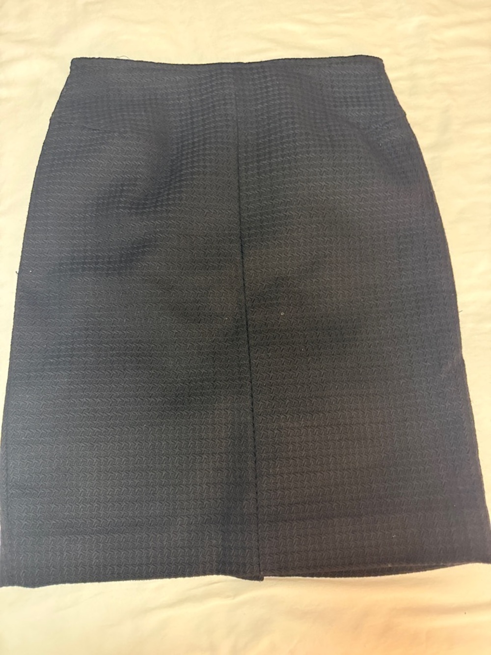 Tailored Black Textured Pencil Skirt